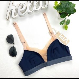 VPL B Bra Navy Ballet Pink S NWT